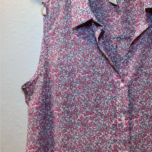 H&M Pink Floral Sleeveless Button-Down Shirt - Picture 6 of 11